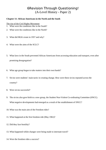 AQA History A level American Dream Revision Pack for Chapter 11 and 12 ...