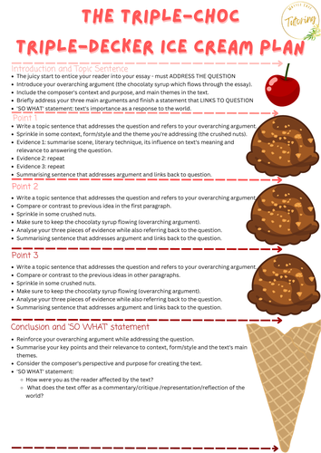 The Triple-Decker Ice cream Essay Plan