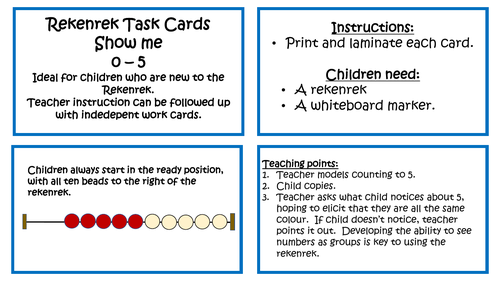 Rekenrek identify numbers to 5