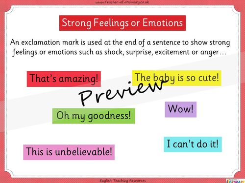 Exclamation Marks - Year 1 | Teaching Resources