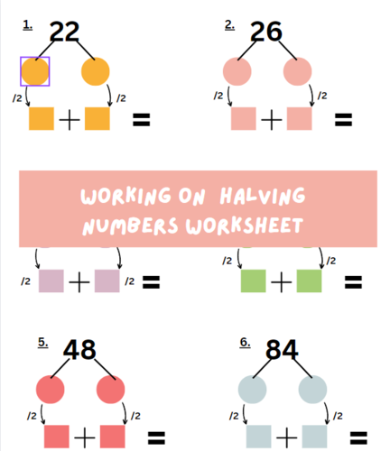 halving practice worksheet for KS1 - KS2 | Teaching Resources