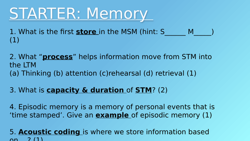 Serial Position Curve & Murdock's Study (GCSE Psychology AQA ...