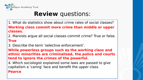 A Level Sociology AQA Crime and Deviance | Teaching Resources