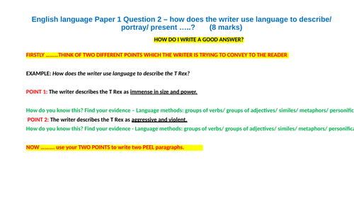 How to reach Grade 4 AQA English Language Paper 1 | Teaching Resources