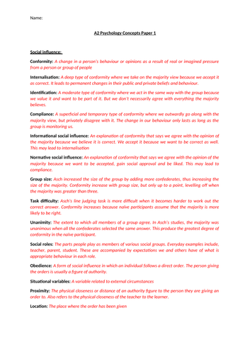 aqa-psychology-a-level-paper-1-concept-checks-with-mark-scheme