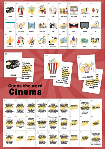 Cinema Vocabulary Game | Guess the Word ESL Speaking Activity for Kids | Movie