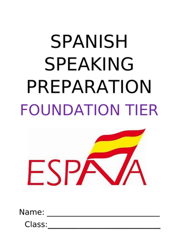 AQA Spanish GCSE speaking general conversation (foundation) | Teaching ...