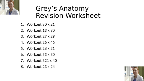 GREYS ANATOMY WORKSHEET 17