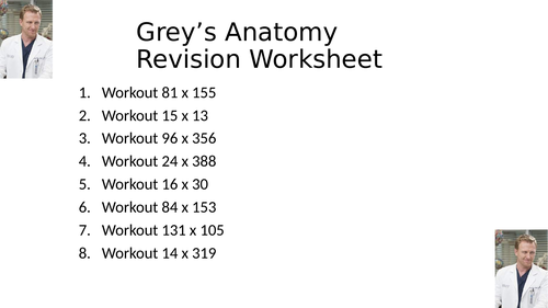 GREYS ANATOMY WORKSHEET 1