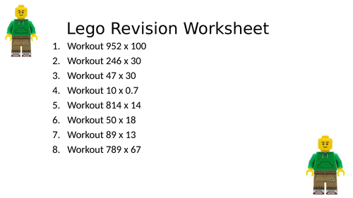 LEGO WORKSHEET 1