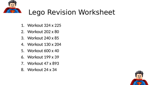 LEGO WORKSHEET 10