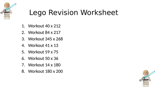 LEGO WORKSHEET 12