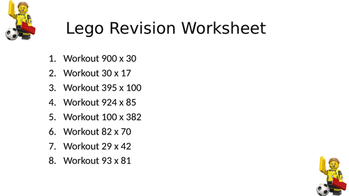 LEGO WORKSHEET 13