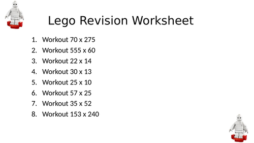 LEGO WORKSHEET 16