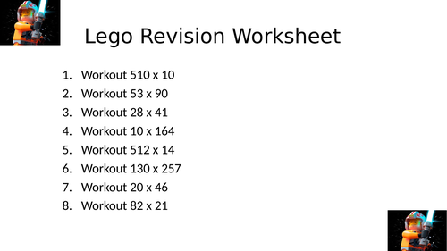 LEGO WORKSHEET 19