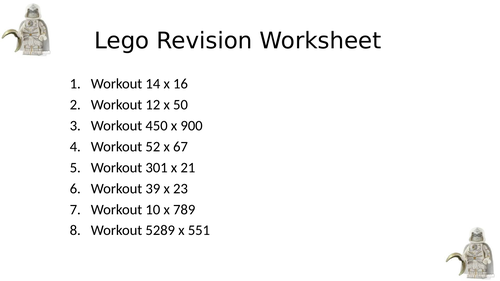 LEGO WORKSHEET 31