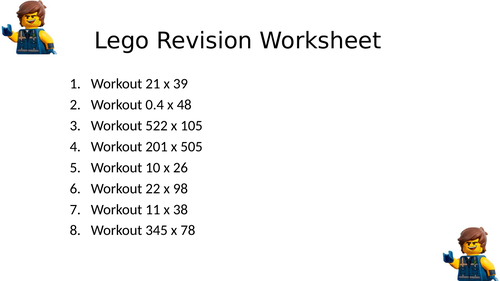 LEGO WORKSHEET 32