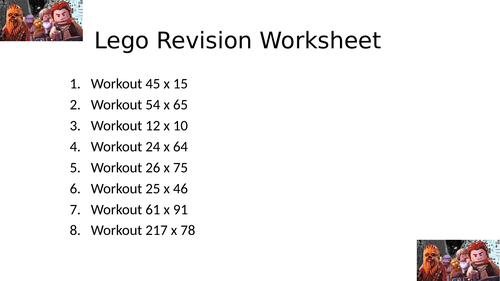 LEGO WORKSHEET 34