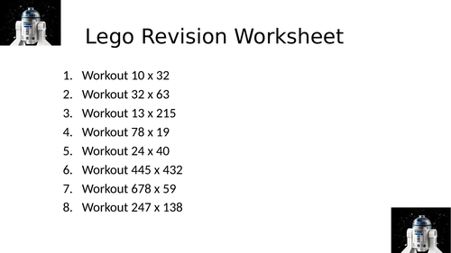 LEGO WORKSHEET 36