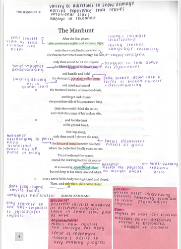 GCSE english literature eduqas poetry notes with context | Teaching ...