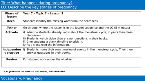 KS3 Science - Reproduction, pregnancy, plant structure & seed dispersal ...