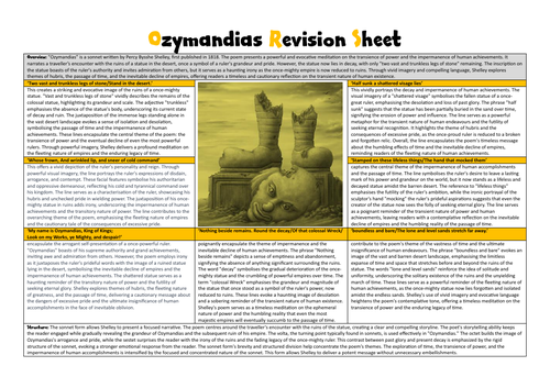 Ozymandias Revision Sheet