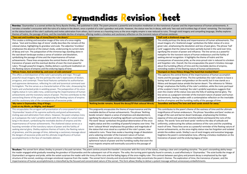 Ozymandias Revision Sheet