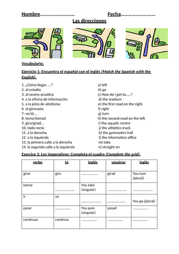 KS3 + GCSE Spanish Las direcciones (Directions) | Teaching Resources