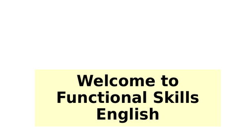 Introduction to Functional Skills English Language | Teaching Resources