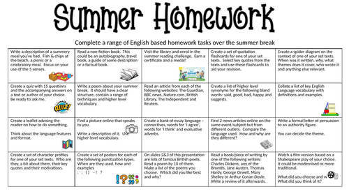 summer homework extension 3 eso