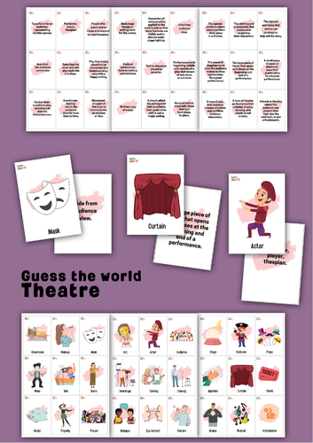 Theatre Vocabulary Game | Guess the Word ESL Speaking Activity for Kids | Drama