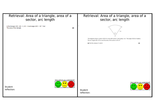 A Level Maths: Area of a sector & triangle and arc length retrieval ...