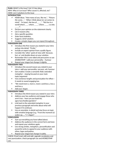 speech writing structure strip