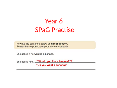 Year 6 SPaG Practise with questions from SATs papers (updated for 2024)