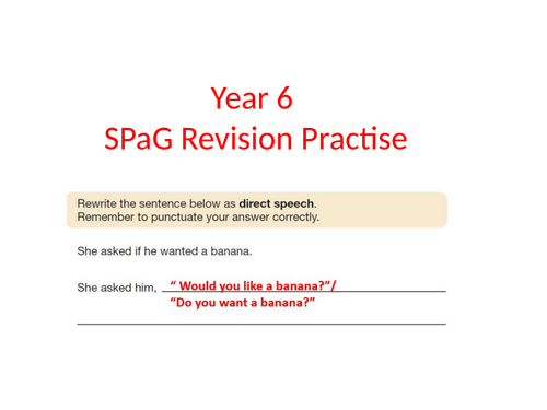 Year 6 SPaG Practise with questions from SATs papers (updated for 2024)