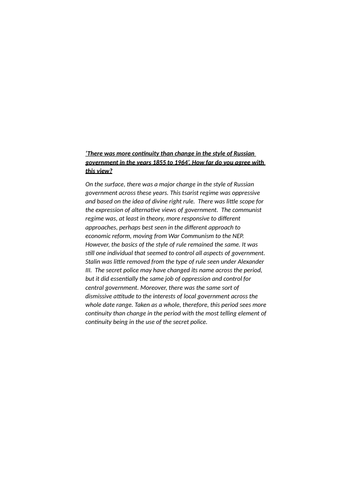 AQA History NEA Lesson 16 | Teaching Resources