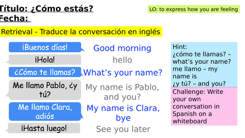 Year 3 Spanish - Term 1 - Introductions and Colours - KS2 | Teaching ...