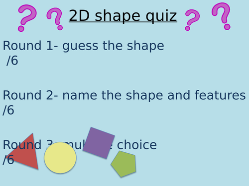 2D shape quiz  Teaching Resources