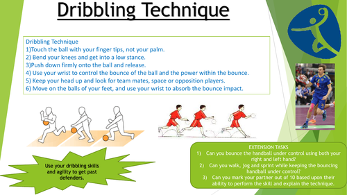 Handball - Dribbling Technique Card | Teaching Resources