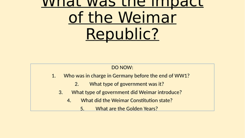 Impact of Weimar