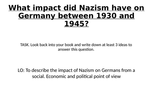Nazi Germany - summary lesson
