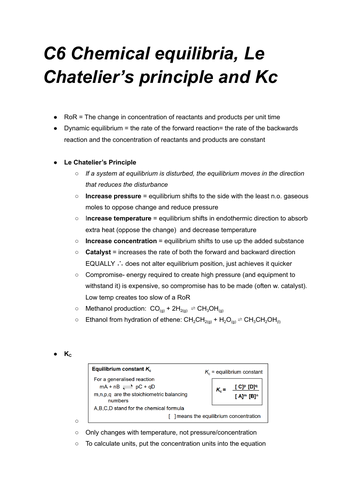 AQA ALEVEL A*SPECIFICATION WRITTEN PHYSICAL CHEMISTRY NOTES | Teaching ...