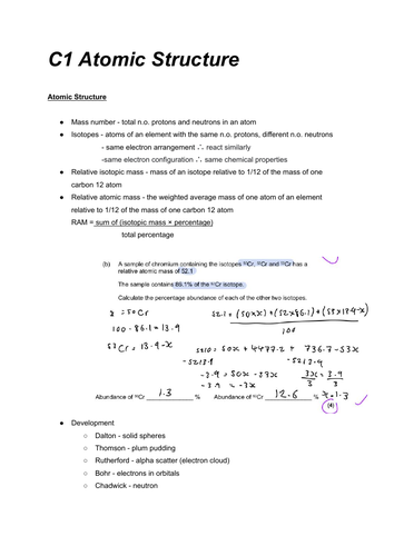 AQA ALEVEL A*SPECIFICATION WRITTEN PHYSICAL CHEMISTRY NOTES