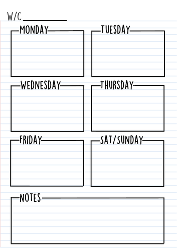 Weekly Planner | Teaching Resources