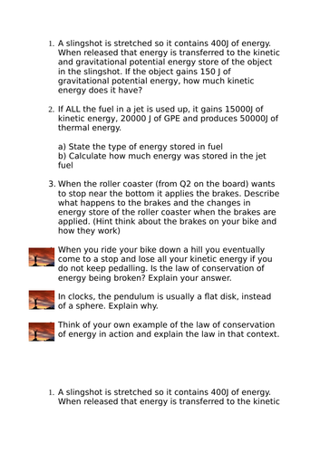 AQA P1.2 Conservation of energy