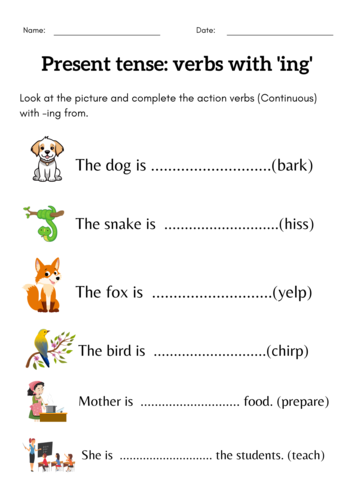 Adding Ing To Verbs Worksheet Grade 1 2 3 Grammar Ing Verbs Activity 