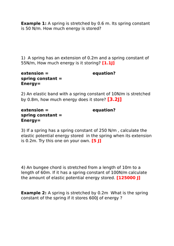 AQA P1.5b Elastic potential energy