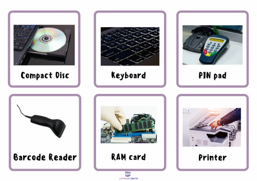 KS3 Gcse Basic Computer Parts x30 Flash Cards Printable Hardware WJEC ...