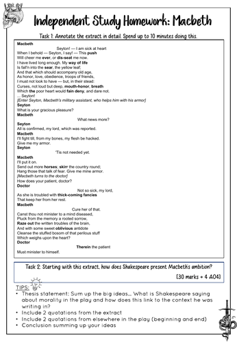 macbeth homework ks2