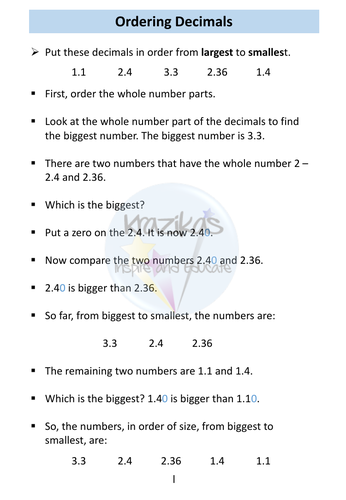 Decimals Workbook Level 1 Maths Functional Skills | Teaching Resources